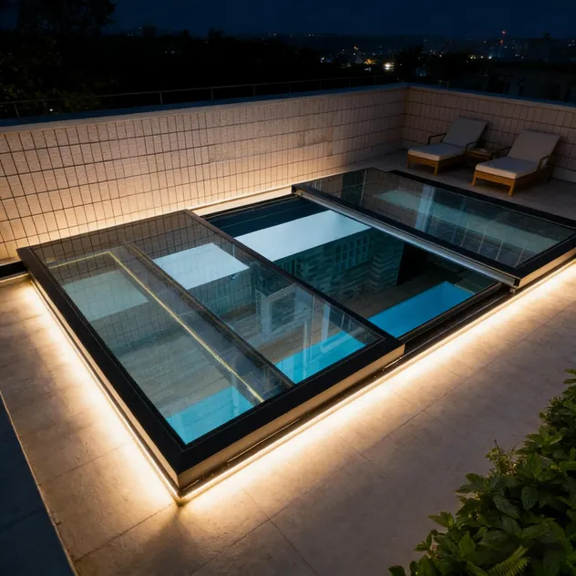 Intelligent Electric Sliding Skylight details 2