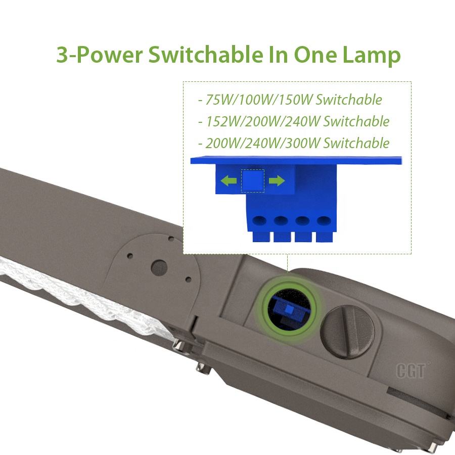 ETL DLC List High Power Street Light 100W,150W,200W,240W,300W Parking Lot Lighting Industrial Outdoor LED Shoebox Area Light