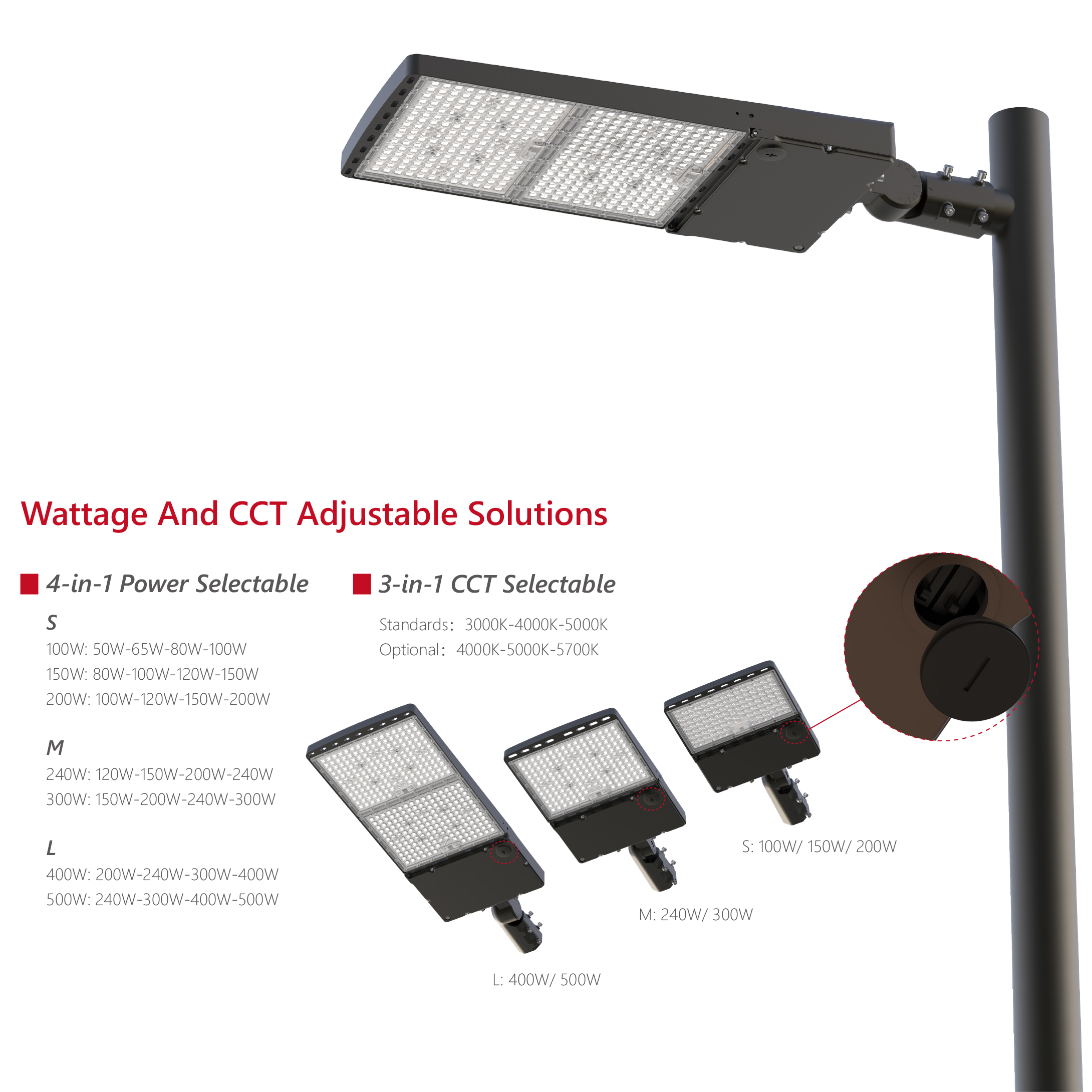 LED Area Parking Lot Shoebox Street Light 100W 150W 200W 240W 300W 400W 500W Led Street Light CE UL 160LM LED Outdoor Lighting