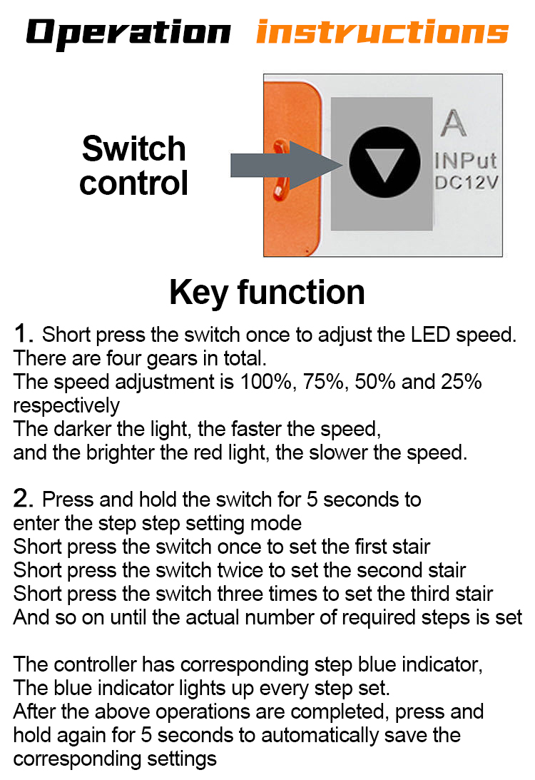 Staircase light controller dimensions