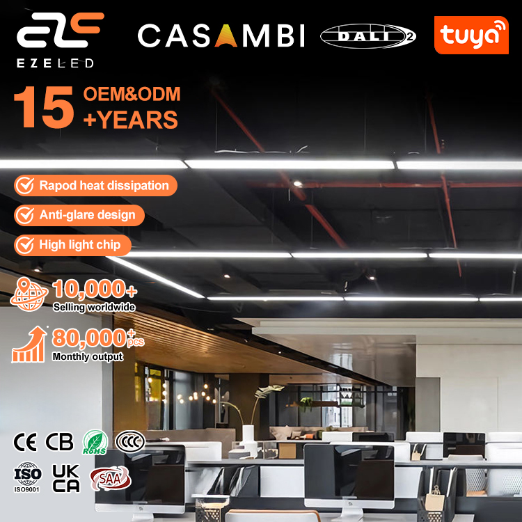 Zhongshan Factory Oem Office Led Batten Light 1600mm 160cm 6000k Linkable Led Linear Light
