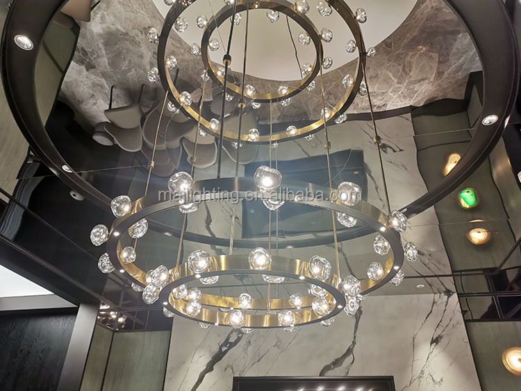 Modern Oval Stainless Steel Chandelier