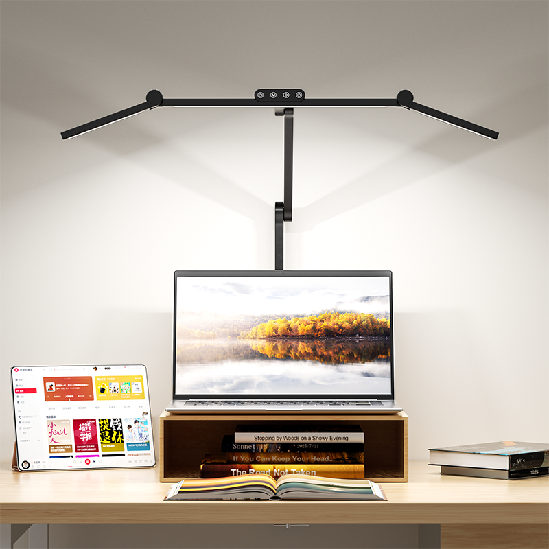 Double Head Monitor Light Bar LED Desk Lamp For Monitor Studio Reading Home Office Study Nail Tech Table Lamps