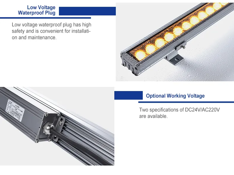Exterior RGB Aluminum Wall Washer Light IP65 Waterproof Outdoor LED Linear Commercial Building Wall Wash Lighting