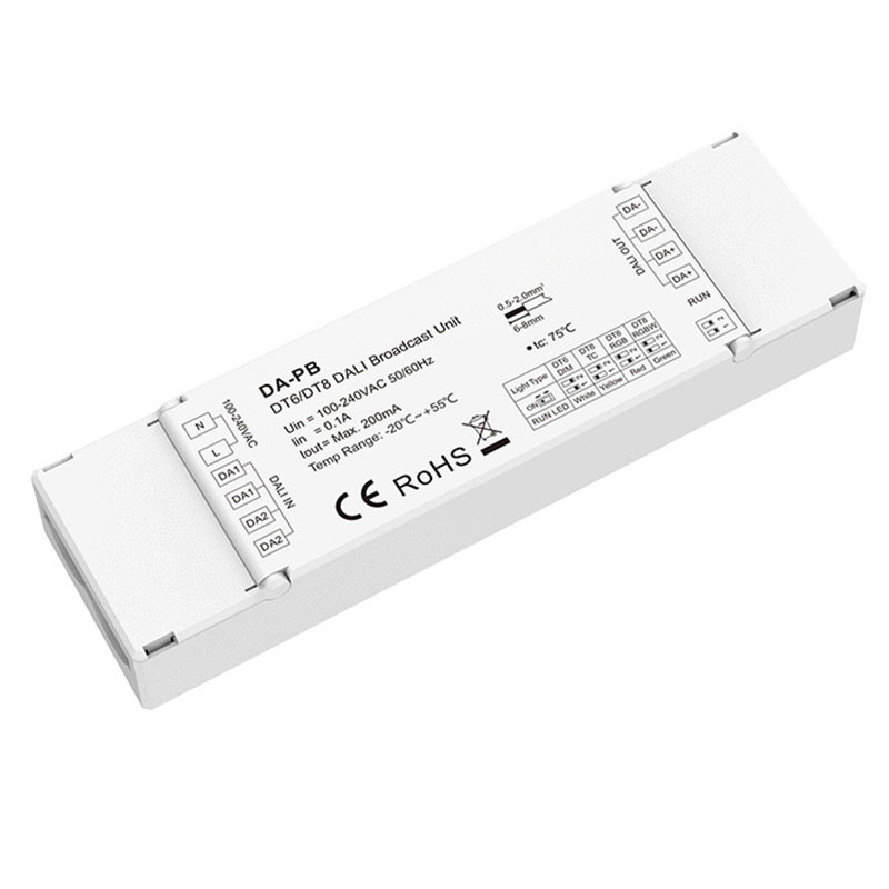 LEDEAST WiFi RF DALI Master Controller DT6 DT8 RGB CCT Tunable White Smart Lighting Control System with Tuya App