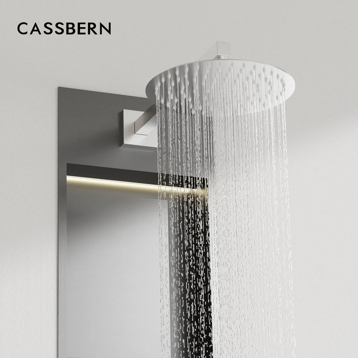 Thermostatic Niche Shower Head Cleaning System with Rainfall Handheld Spray