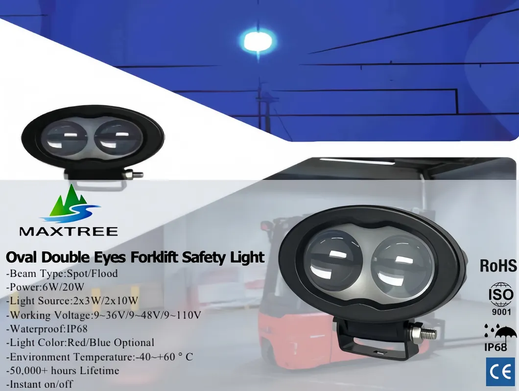 20W Red LED Spot Flood Beam Lamp for Industrial Facility Tow Tractor