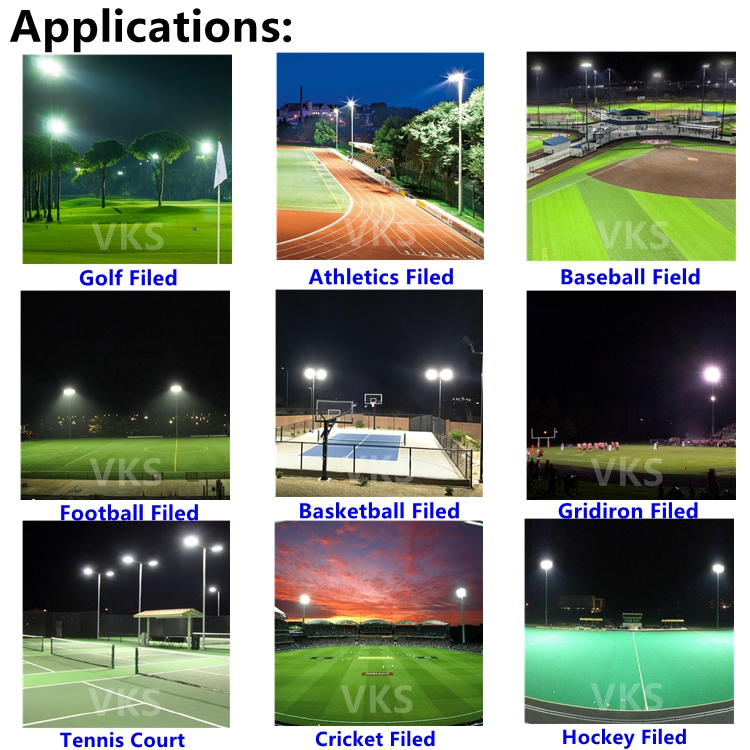 High Quality 800W LED Stadium Light IP65 150Lm/W 116,000Lm 5 Years Warranty 800W LED Golf Light 800W Football Basketball Light