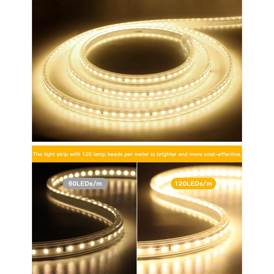 240V 120d 2835 Red Waterproof Strip 50m Roll for Outdoor Commercial Facade LED Lighting