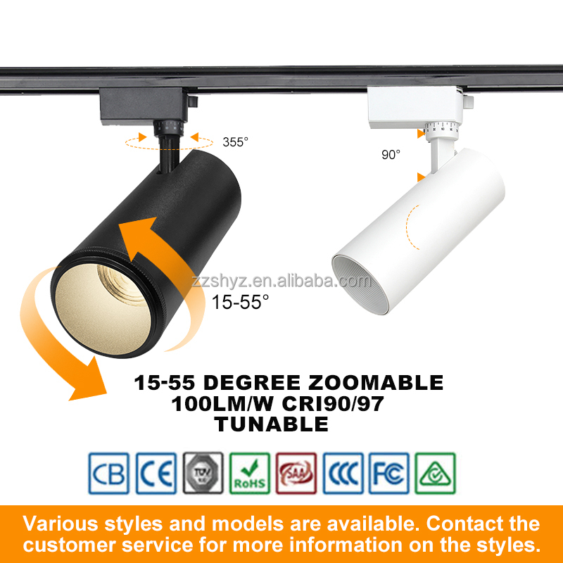 Suez White LED Aluminum+PC Track Lighting Kit Dimmable &amp; High CRI 90 Wide Application for Hotels and Restaurants