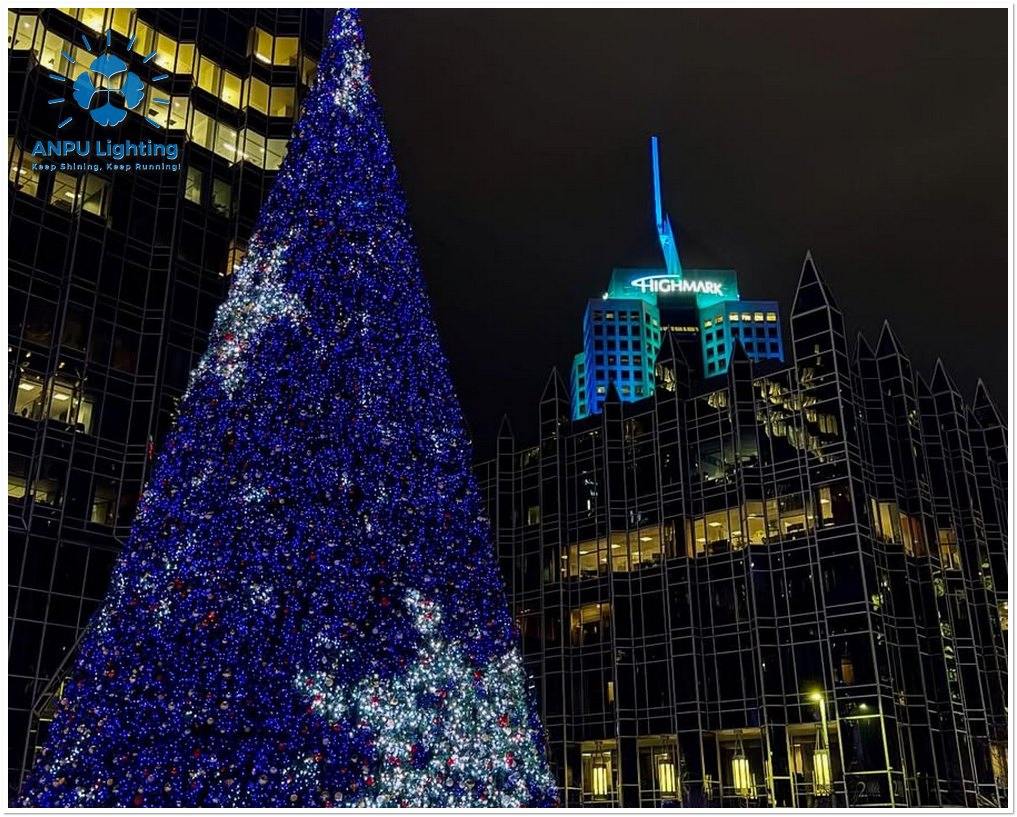 Aupu Commercial Giant Christmas Tree - RGB LED Decorative Lighting with Waterproof IP65 Rating, Suitable for Outdoor Hotels and Shopping Malls