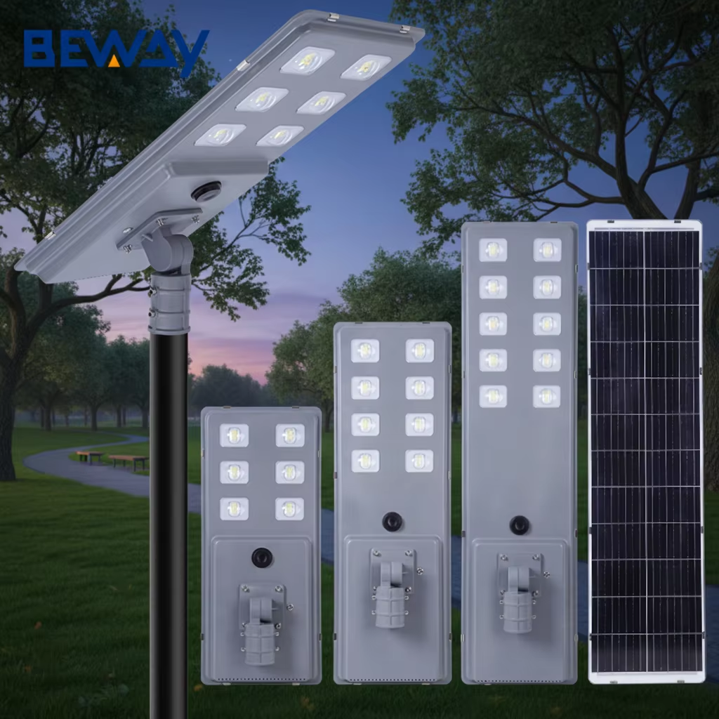Sensor Control Square Highway Waterproof Outdoor Garden Ip65 100W 200W 300W All in One Integrated Led Solar Streetlights