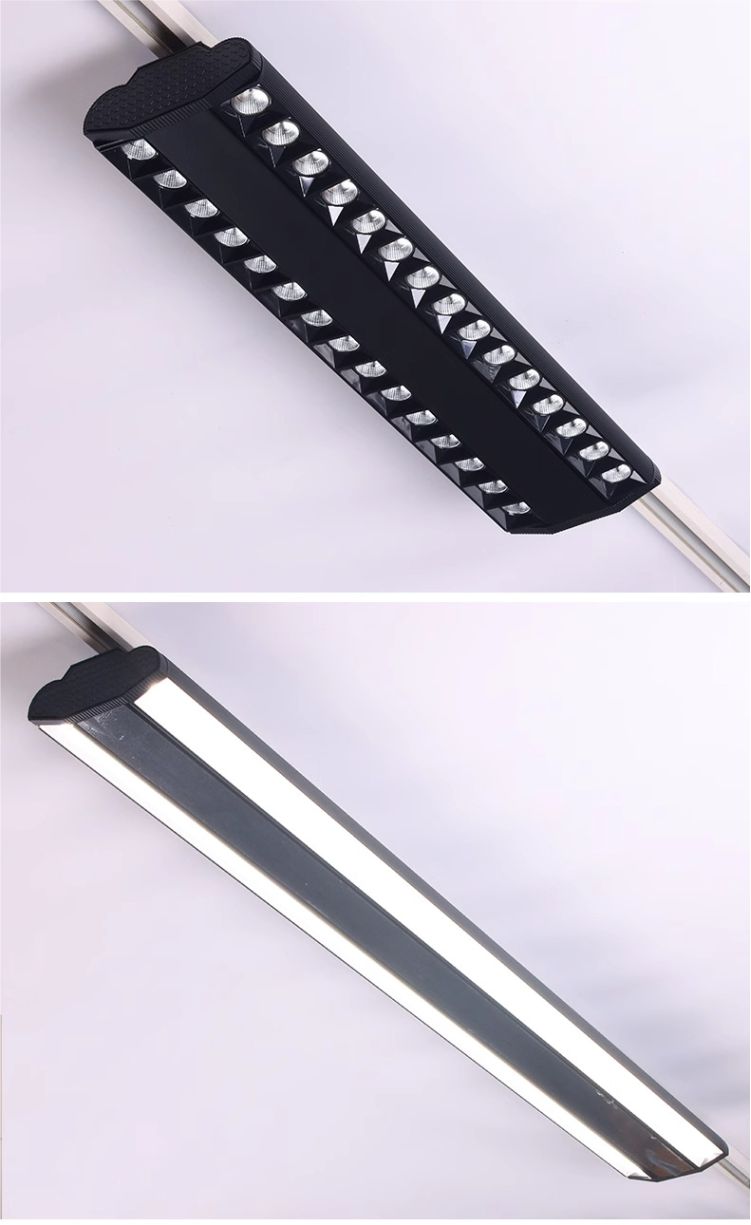 Linear Suspended Track Lighting System 1500mm, High Ceiling Commercial LED Track Light for Restaurant Hotel Gallery, 80W