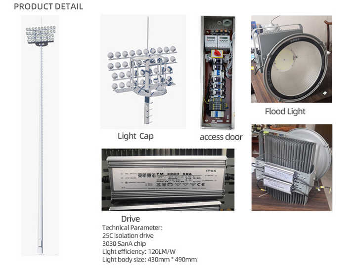 Factory Customized Supply LED Aluminum IP65 Waterproof High Mast Light for Sport Field Football Court