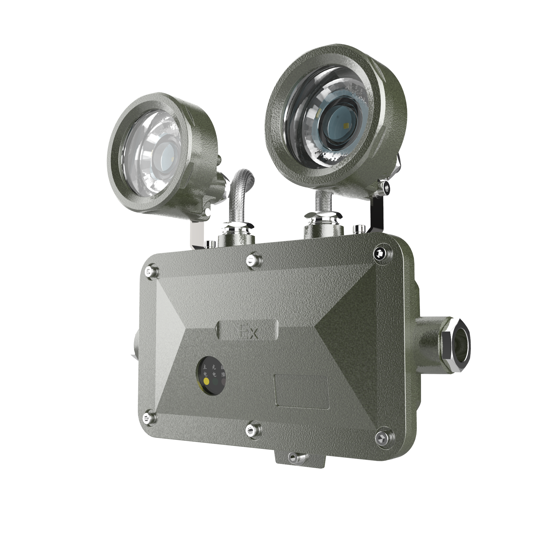Explosion-proof LED Emergency Light Double Head Aluminum Emergency Lamp Exit Signs 5W IP66 270 Beam Angle ATEX Certified