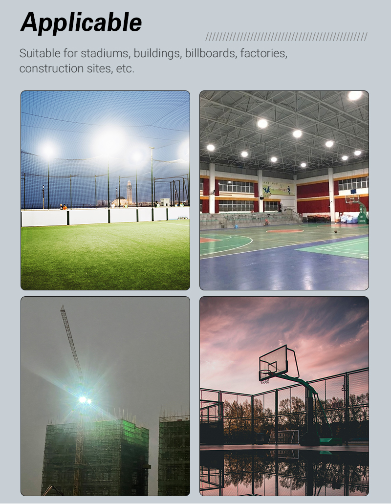Aluminum Body IP65 Protection High Power 1000W Foldable LED Projector Lights Detail