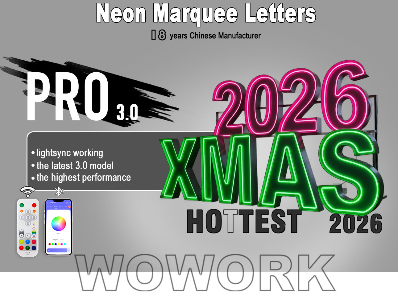 Foldable Neon Frame Letters Light Display