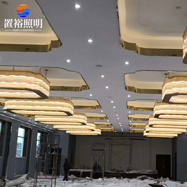 Premium Product Custom-made Project Large Crystal LED Ceiling Light Upscale Restaurant Commercial Center Ceiling Lamps