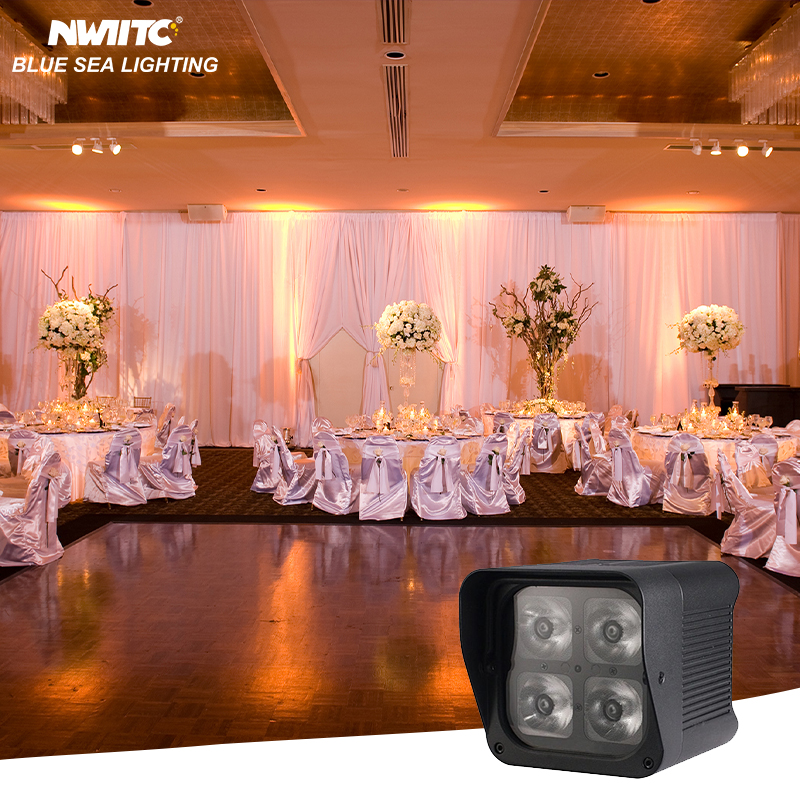 Waterproof 4x20w Rgbwa Uv 6in1 Battery Powered Wifi App Remote DMX Wireless LED Uplight for Hotel Wedding Theatre Lighting
