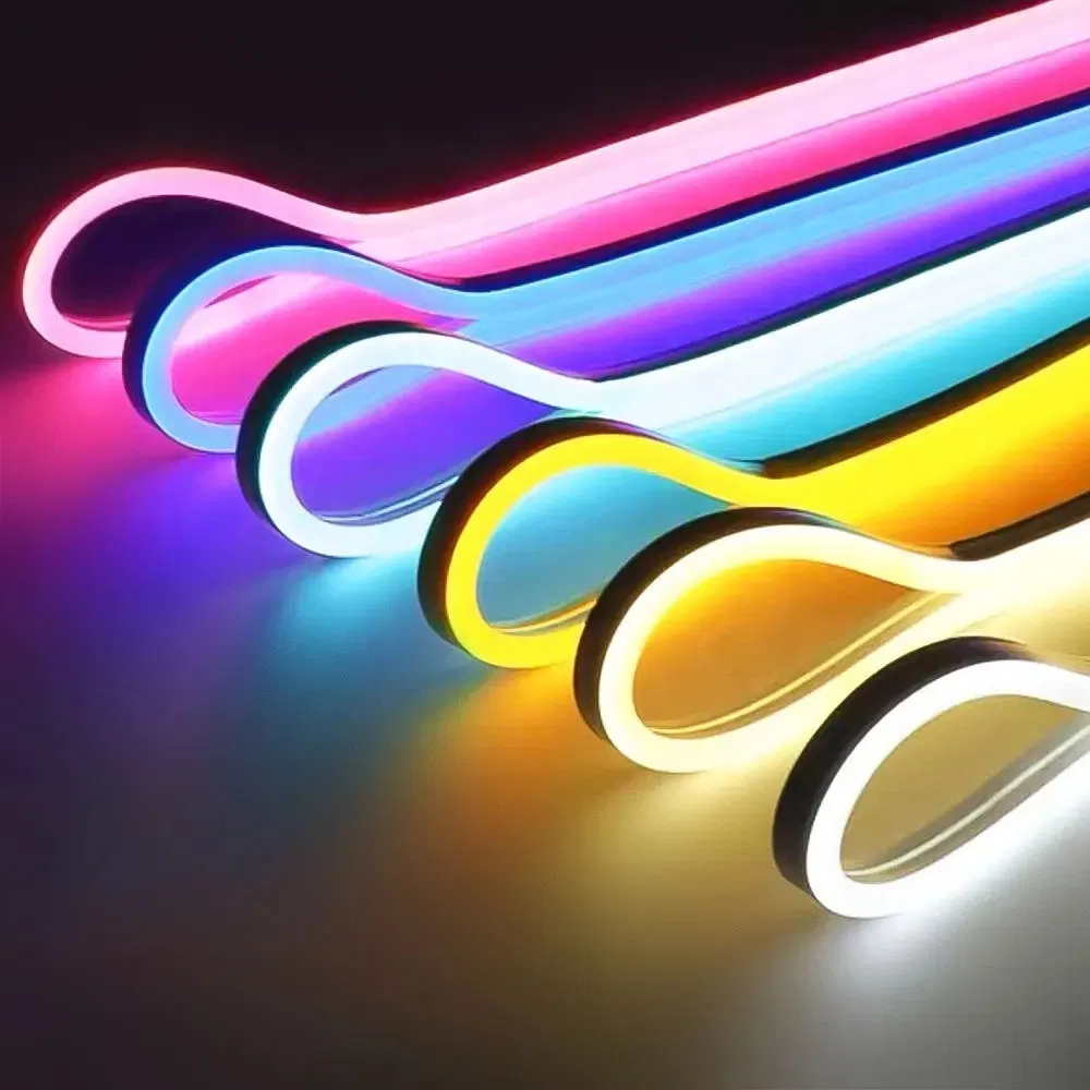 Flexible RGB LED Neon Strip Lighting with 12 Colors for Decorative Ambiance