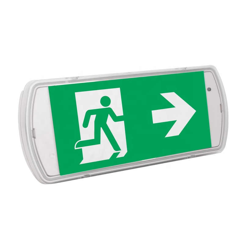 IP65 Wall Recessed Mounting Rechargeable Fire Safety Led Exit Sign Emergency Light With Battery Backup