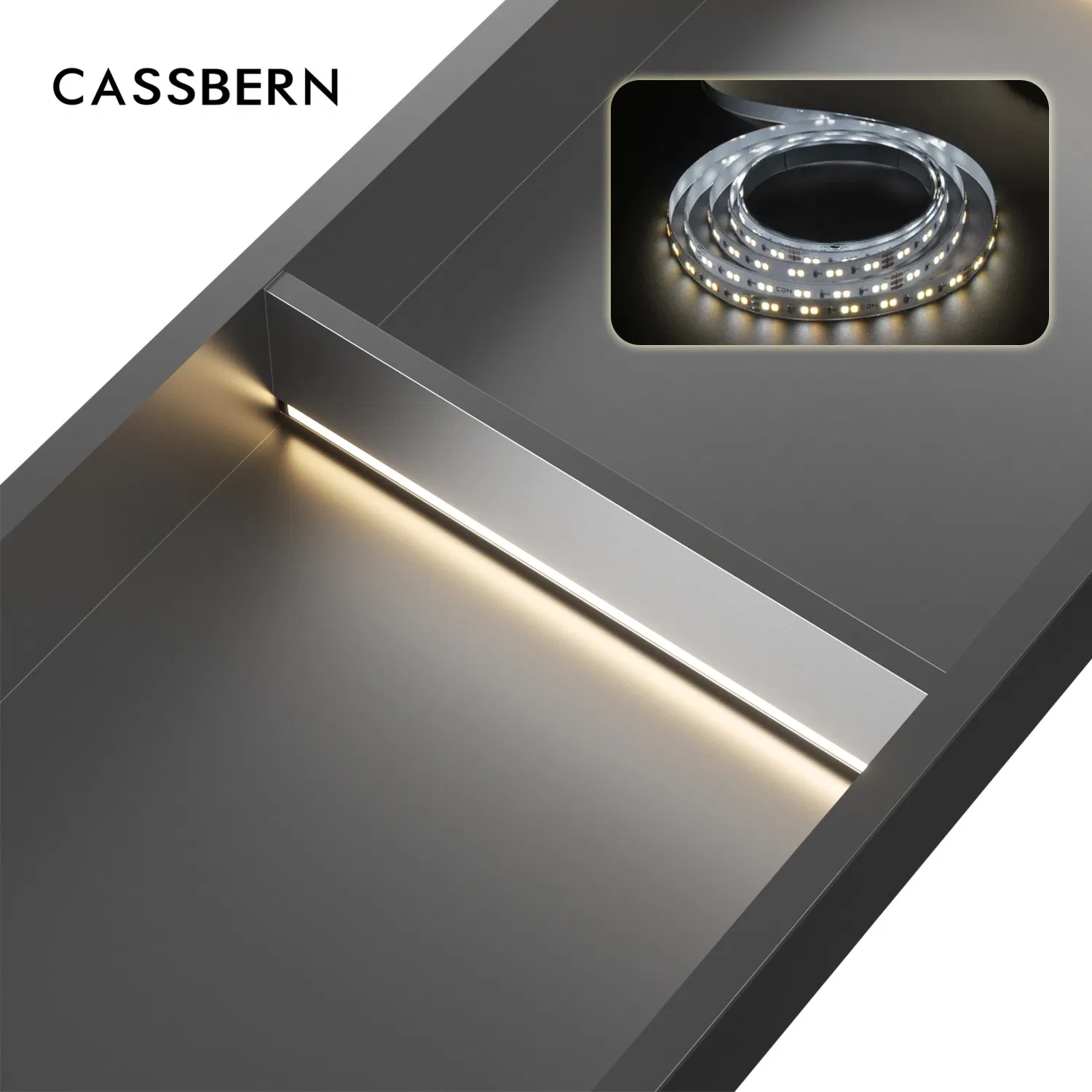 Thermostatic Niche Shower Head Cleaning System with Rainfall Handheld Spray