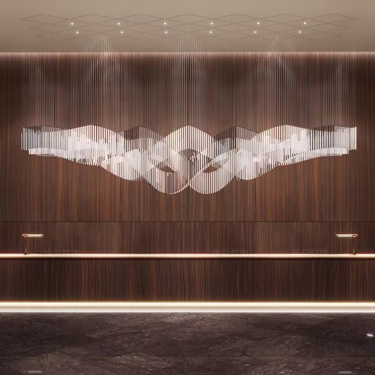 Customized Glass Chandelier for Hotel/Villa/Restaurant-LED Adjustable Height Dimmable 2700K-6500K Color Temp 5-Year Warranty