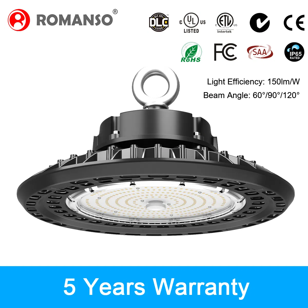 High Performance CE Approved 3000K~6000K Romanso &amp; Oslash; 280X165mm China Industrial LED Lighting Area Watt Adjustable