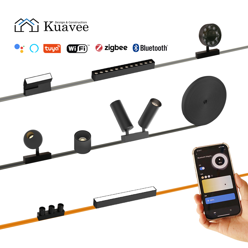Commercial Premises Indoor Ultra Thin Woven Track Magnetic Track Light 48V Smart Control System Chandelier Magnetic Track Light