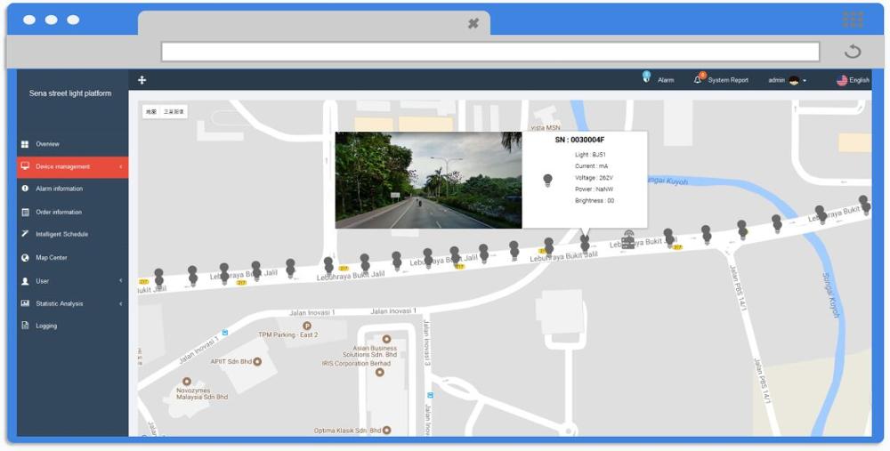 Intelligent street light interface