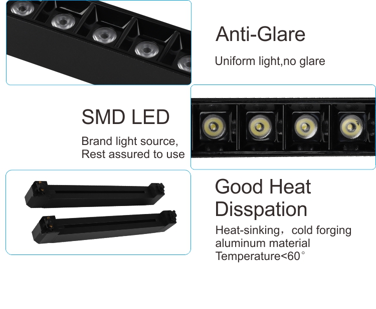 New Design Aluminum Retail Led Linear Track Light Commercial Track Light System