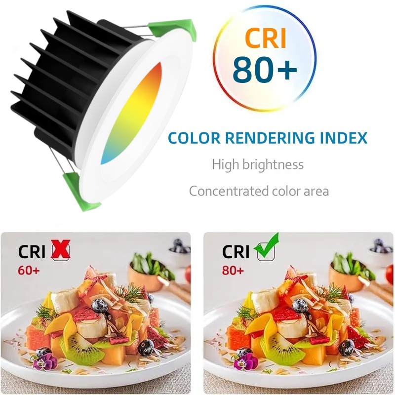 TUYA Recessed 10W Dimmable RGBW TUYA Wifi ZigBee Control Smart LED Downlight Hotel Restaurant Modern Ceiling Lighting Solutions
