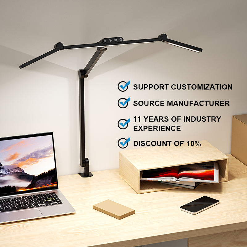 Double Head Monitor Light Bar LED Desk Lamp For Monitor Studio Reading Home Office Study Nail Tech Table Lamps
