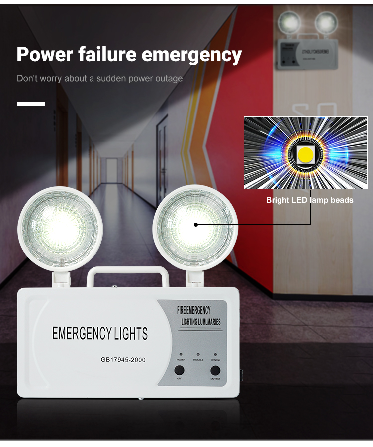 Emergency Exit Sign Lights Rechargeable Double Head Lighting Emergency Integrated Led Emergency Exit Sign Light