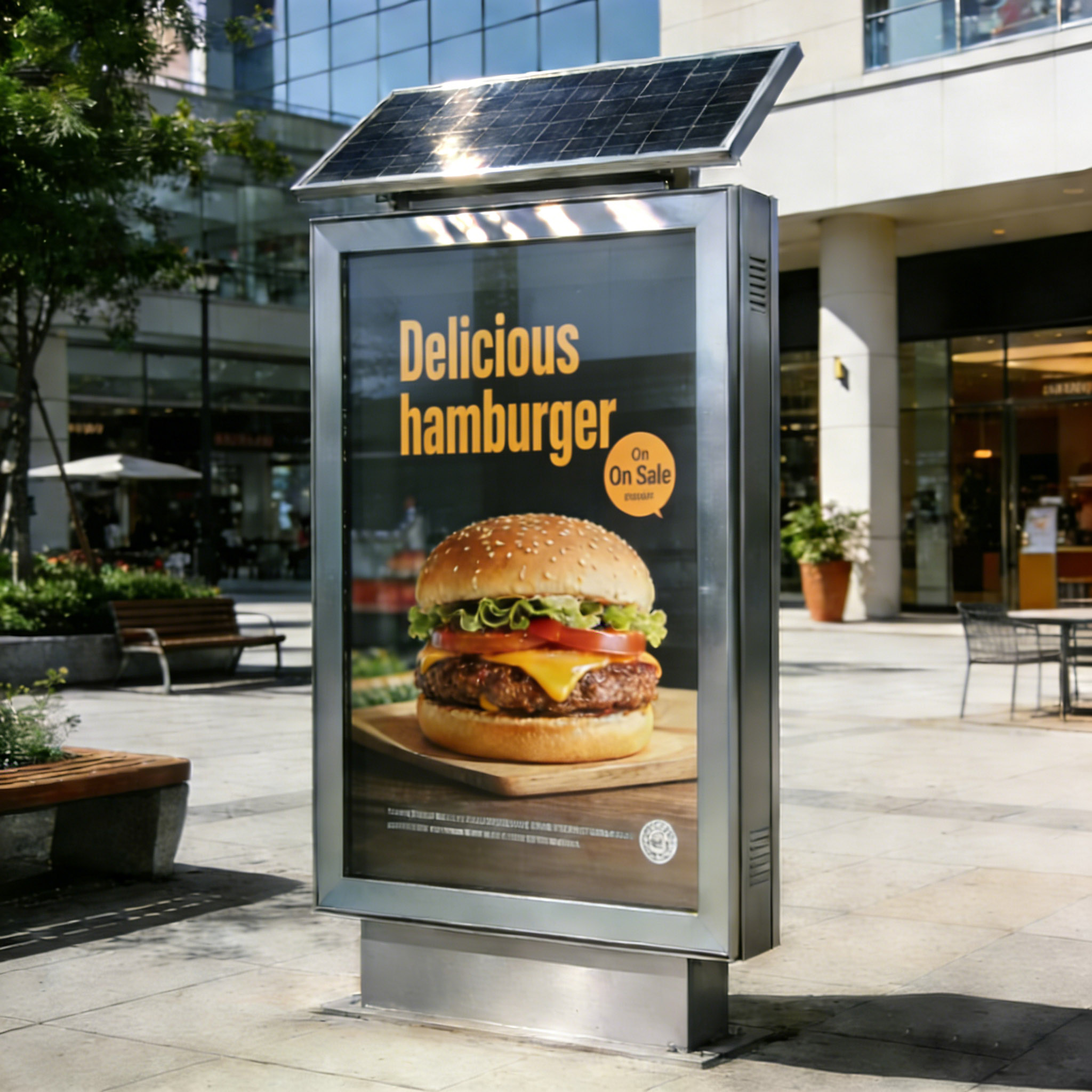 Customization Outdoors Solar Light Box Scrolling Board Light Box Solar Power Supply Used For Outdoor Urban Information Promotion