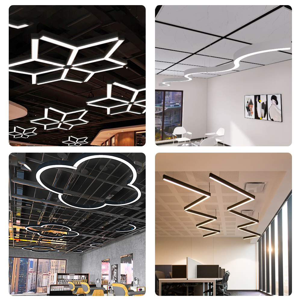 Brandon Customized Linear Light Aluminium Led Profile Lights Modern Chandelier Commercial Lighting Fixture 100-277V for Hotel