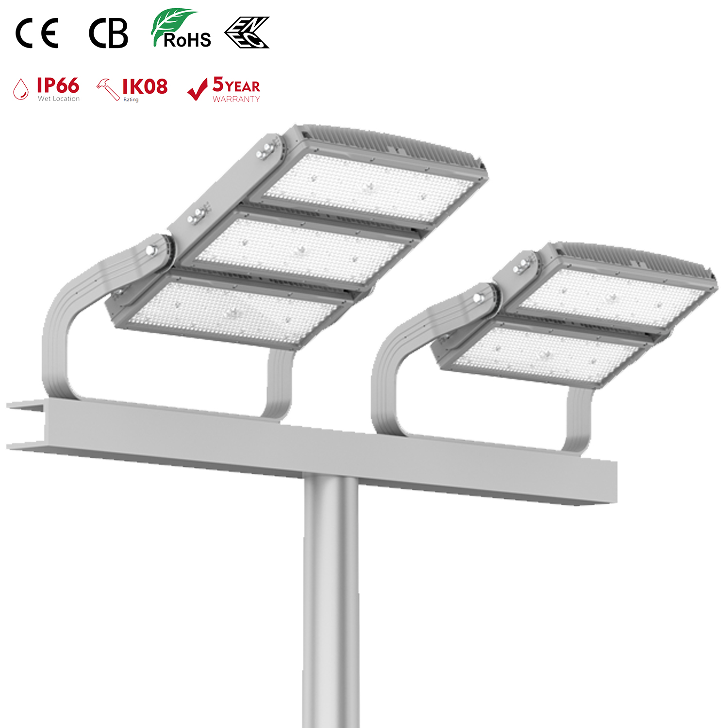 1800W Modular LED Flood Light Sports Stadium Light 170Lm/W 500W 600W 1000W 1200W 1500W CE RoHS Certified Outdoor Events Lighting