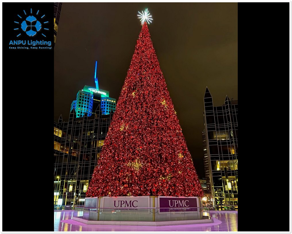 Aupu Commercial Giant Christmas Tree - RGB LED Decorative Lighting with Waterproof IP65 Rating, Suitable for Outdoor Hotels and Shopping Malls