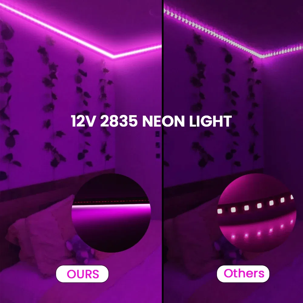 Flexible RGB LED Neon Strip Lighting with 12 Colors for Decorative Ambiance