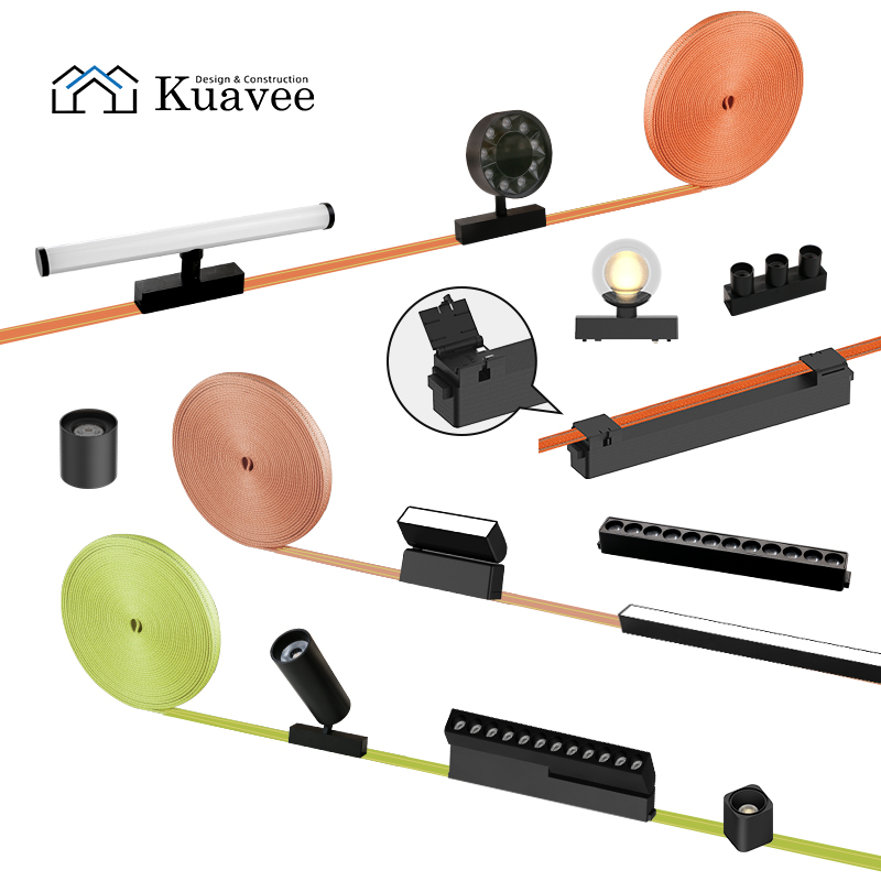 Commercial Premises Indoor Ultra Thin Woven Track Magnetic Track Light 48V Smart Control System Chandelier Magnetic Track Light