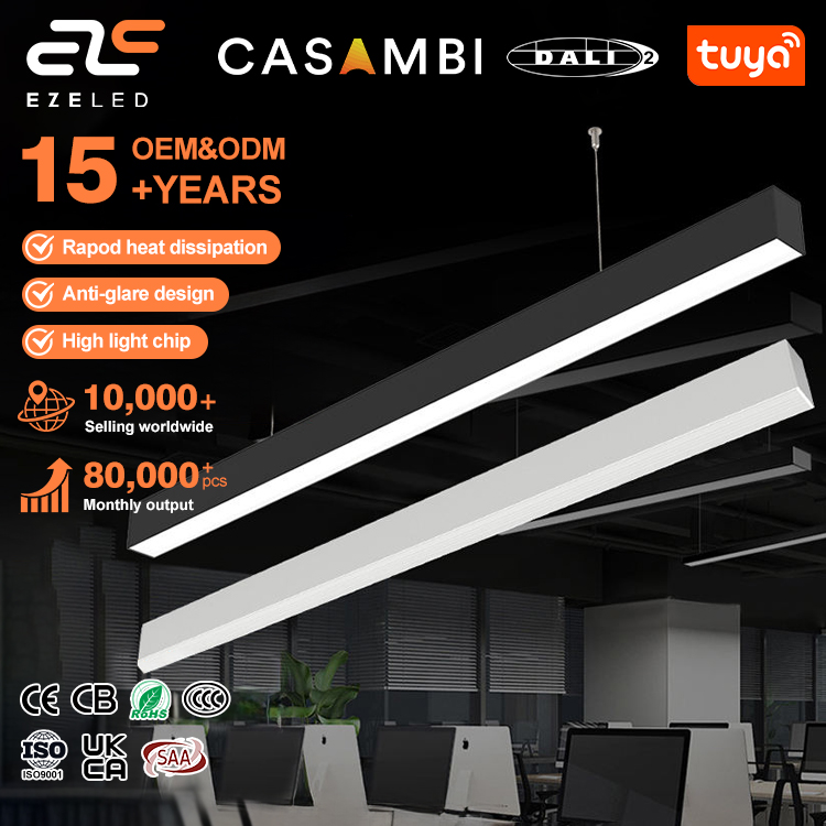 Hot Sale LED Batten Light 20w 30w 40w 50w Indoor Office Hanging Fixture Linear Lighting 2ft 3ft 4ft Led Linear Light