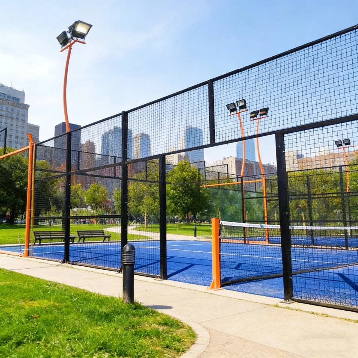 Sports System with Remote Control Features and Energy Efficient LED Layout for Modern Professional Clubs Smart Lighting Padel