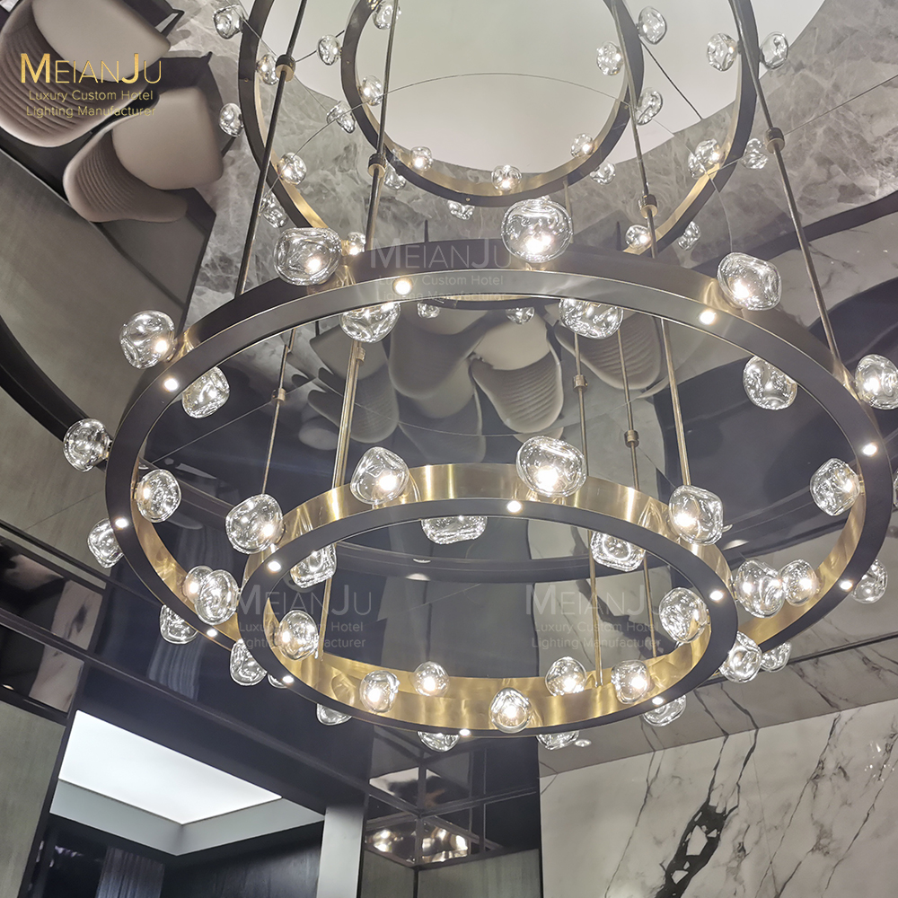 Modern Oval Stainless Steel Chandeliers &amp; Pendant Lights Warm White Professional Installation for Hotels &amp; Restaurants