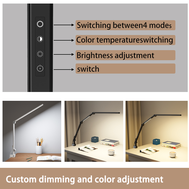 Aluminium Contemporary Touch/Remote Dimmable Colour-Adjustable AC E26 Reading Lighting Foldable Dual-Light Desk Memory/Timer