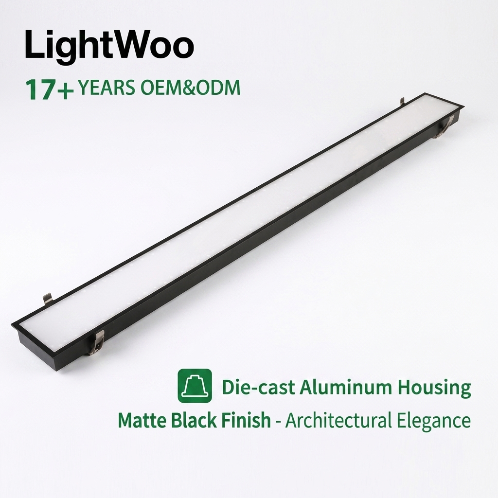 Ultra Thin Long Panel Recessed LED Linear Light Seamless Splicing Aluminum 30-100mm Width Office Supermarket Hospitality Project