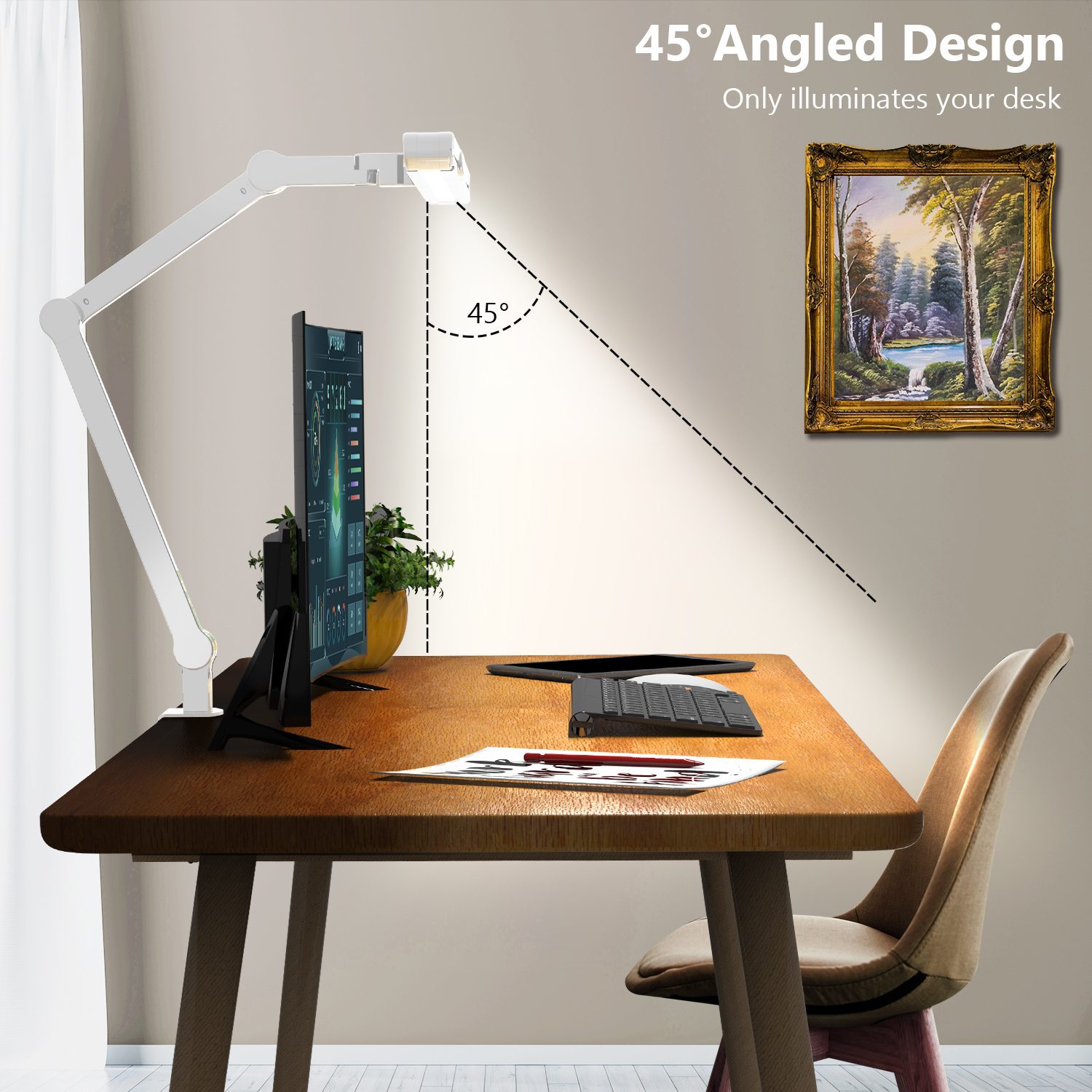 Double Head Monitor Light Bar LED Desk Lamp For Monitor Studio Reading Home Office Study Nail Tech Table Lamps