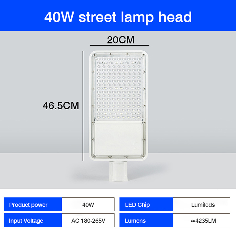 Premium Ip65 Waterproof 220v Ac 40W 4000 Lumens High Very Bright Parking Lot Area Street Public Light