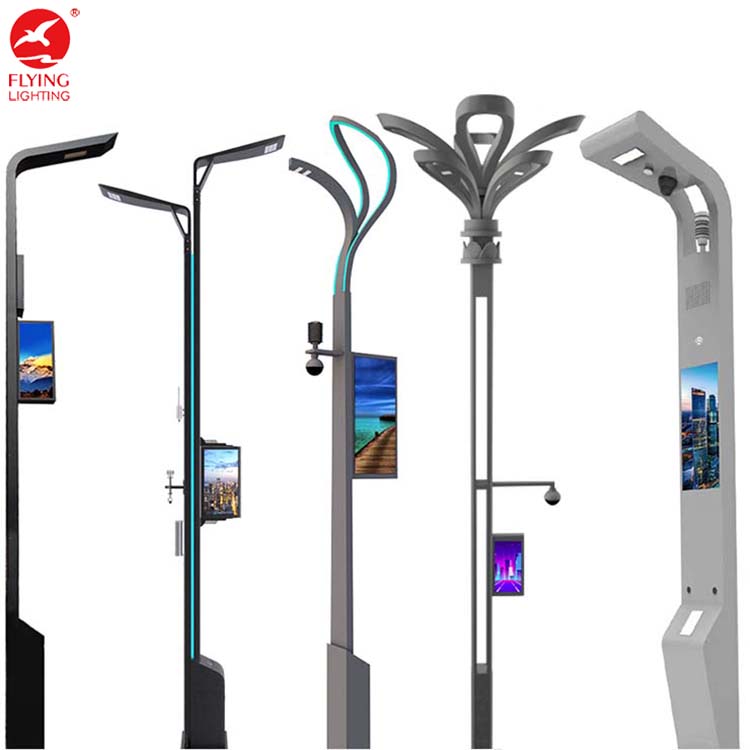 Integrated Iot Smart City Lighting Street Light Pole Smart Street Lighting System with CCTV Camera 4g Charging Station