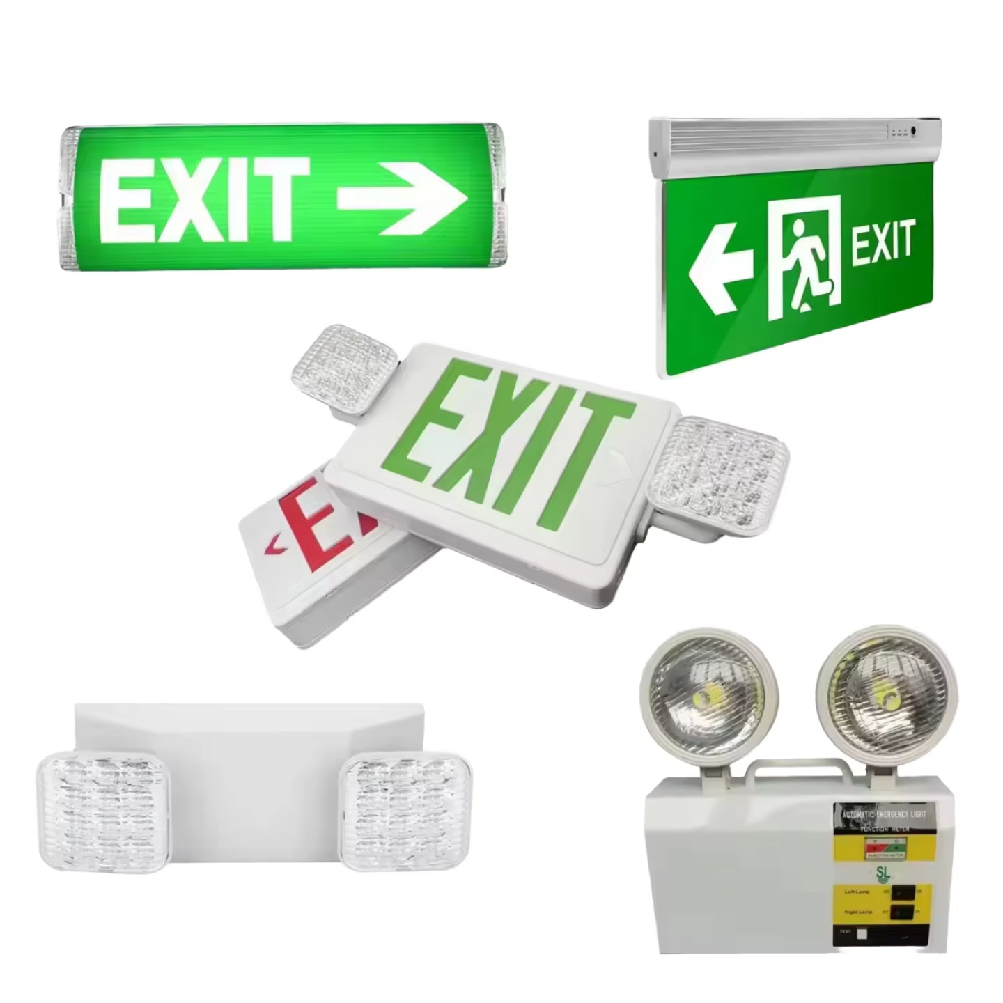 Various Styles of LED Emergency Lights High-Brightness Emergency Lighting with a 3-Year Warranty for Emergency Stations