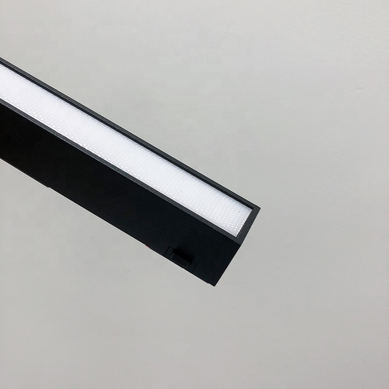 Surface Mounted Ultra Thin Slim Magnetic Rail Smart Track System DC48V Magnetic Lights Diffuse Flood Track Light 12W 24W 30W